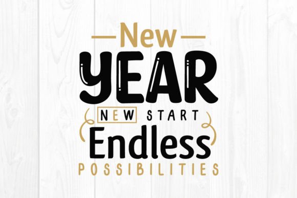 New Year Quote SVG Design for Embroidery